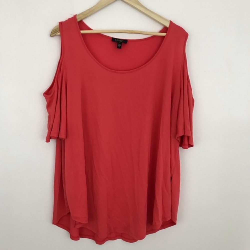 Jessica Simspon Cold Shoulder Coral Blouse